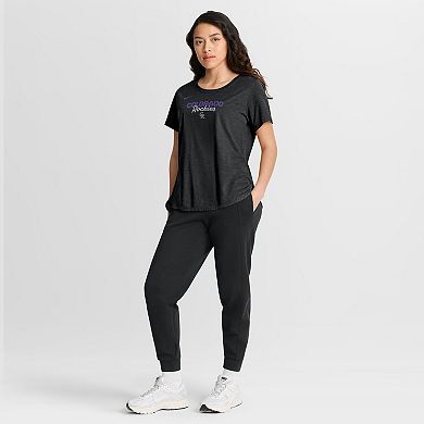 Women's Nike Heather Black Colorado Rockies Arched Tri-Blend T-Shirt