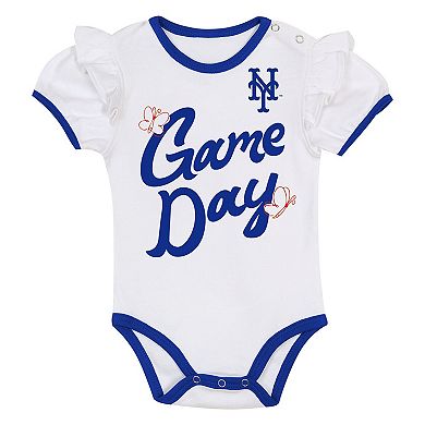 "Girls Infant Outerstuff New York Mets Bodysuit, Headband & Skirt Set"