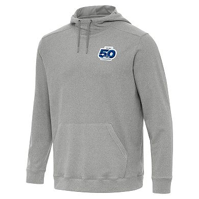Men's Antigua Heather Gray Seattle Seahawks 50th Season Cloud Pullover Hoodie