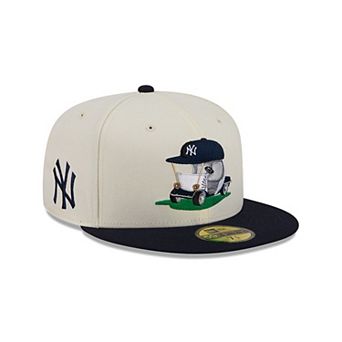 Men's New Era Cream/Navy New York Yankees Bullpen Cart 59FIFTY Fitted Hat