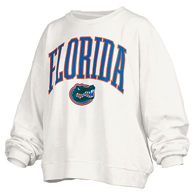 Women's Pressbox White Florida Gators Plus Size Nelson Janise Sweatshirt