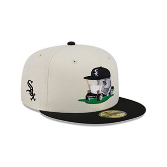 Men's New Era Cream/Black Chicago White Sox Bullpen Cart 59FIFTY Fitted Hat