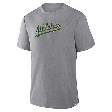 Men's Fanatics Heather Gray Athletics Play Tribute Tri-Blend T-Shirt