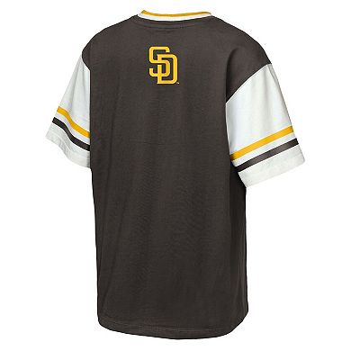 Youth Outerstuff Brown San Diego Padres Big League Base Runner Ringer T-Shirt