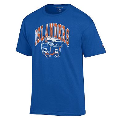 Men's Champion Royal New York Islanders Helmet T-Shirt