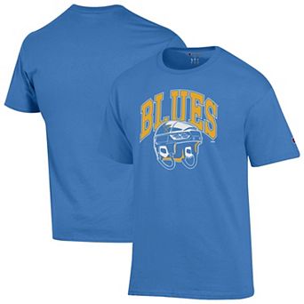 Men's Champion Blue St. Louis Blues Helmet T-Shirt