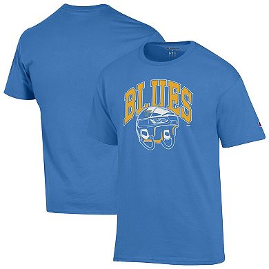 Men's Champion Blue St. Louis Blues Helmet T-Shirt