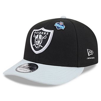 Youth New Era Black/Silver Las Vegas Raiders 2026 NFL Draft Pre-Curved 9FIFTY Snapback Hat