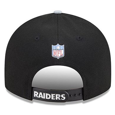 Youth New Era Black/Silver Las Vegas Raiders 2026 NFL Draft Pre-Curved 9FIFTY Snapback Hat