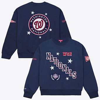Women's Mitchell & Ness Navy Washington Nationals Pep Rally Sweatshirt