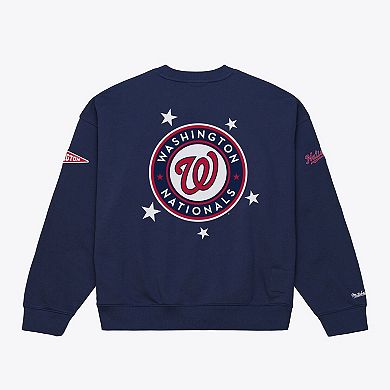 Women's Mitchell & Ness Navy Washington Nationals Pep Rally Sweatshirt