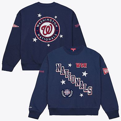 Women's Mitchell & Ness Navy Washington Nationals Pep Rally Sweatshirt