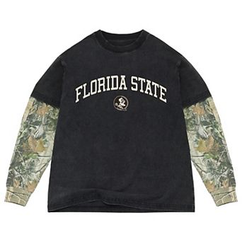 Men's Uscape Apparel Black/Camo Florida State Seminoles Back Bay Twofer Heavyweight Long Sleeve T-Shirt