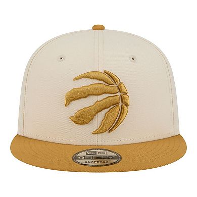 Men's New Era Cream/Tan Toronto Raptors Two-Tone Color Pack 9FIFTY Snapback Hat