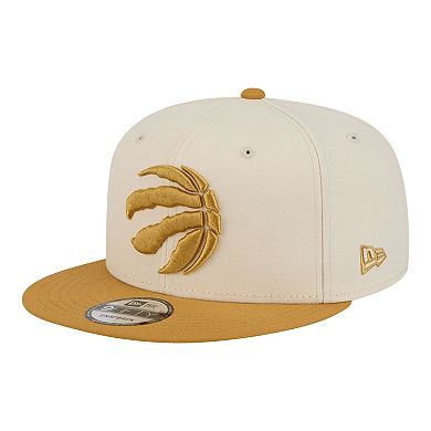 Men's New Era Cream/Tan Toronto Raptors Two-Tone Color Pack 9FIFTY Snapback Hat