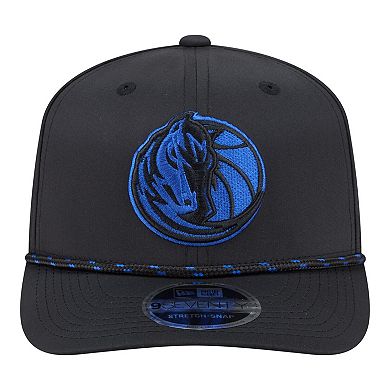 Men's New Era Black Dallas Mavericks Sport Rope Vented Stretch-Snap 9SEVENTY Hat