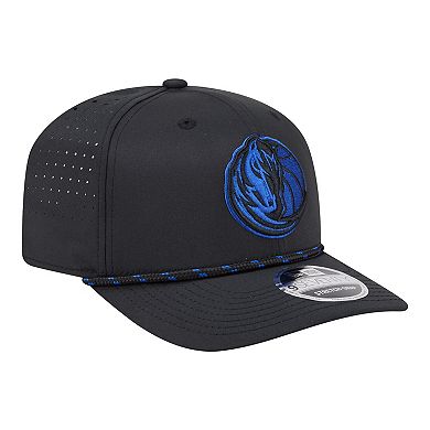 Men's New Era Black Dallas Mavericks Sport Rope Vented Stretch-Snap 9SEVENTY Hat