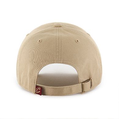 Men's '47 Khaki Cleveland Cavaliers Logo Clean Up Adjustable Hat