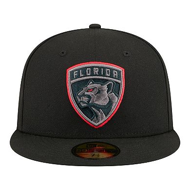 Men's New Era Black Florida Panthers Color Pop 59FIFTY Fitted Hat