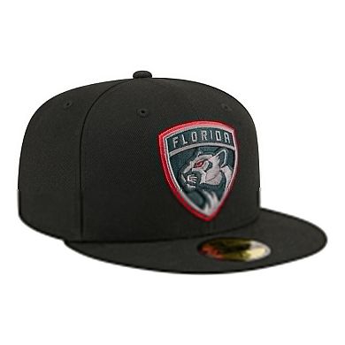 Men's New Era Black Florida Panthers Color Pop 59FIFTY Fitted Hat