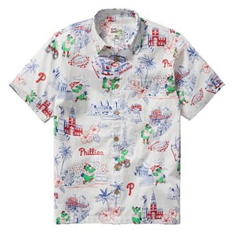 Men's Reyn Spooner White Philadelphia Phillies Scenic Tri-Blend Button-Down Shirt