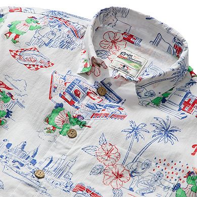 Men's Reyn Spooner White Philadelphia Phillies Scenic Tri-Blend Button-Down Shirt