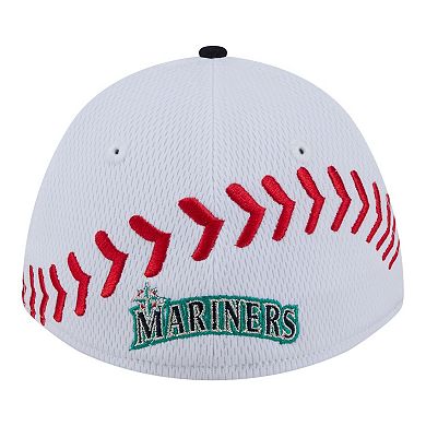 Toddler New Era White Seattle Mariners Baseball 39THIRTY M-Crown Adjustable Hat