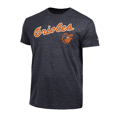 Men's Champion Black Baltimore Orioles Cooperstown Logo Tri-Blend T-Shirt