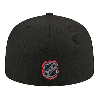 Men's New Era Black Chicago Blackhawks Color Pop 59FIFTY Fitted Hat