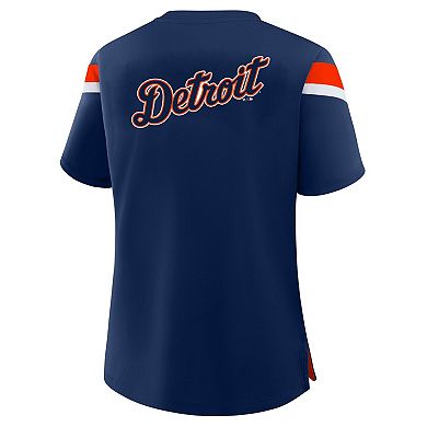 Women's Profile Navy Detroit Tigers Lace-Up T-Shirt