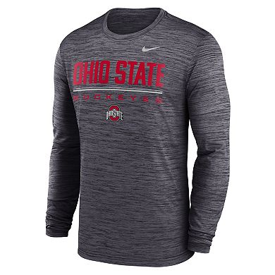 Men's Nike Black Ohio State Buckeyes Sideline Velocity Dri-FIT Long Sleeve T-Shirt