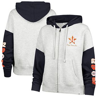 Women's '47 x Stoney Clover Lane Heather Gray/Navy Houston Astros Color Block Full-Zip Hoodie