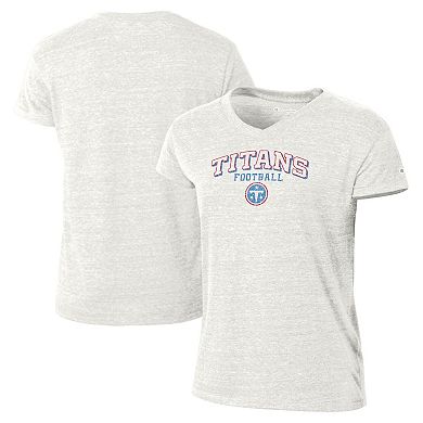 Women's Champion White Tennessee Titans Triumph Tri-Blend V-Neck T-Shirt