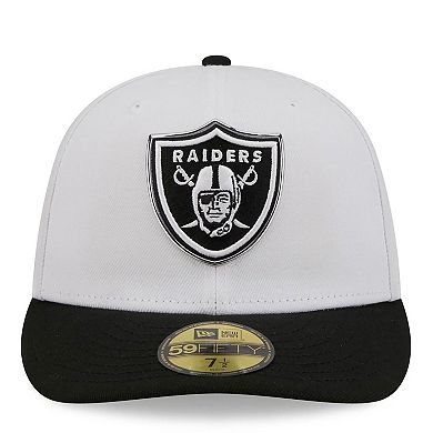 Men's New Era White/Black Las Vegas Raiders 2026 NFL Draft Pre-Curved 59FIFTY Fitted Hat