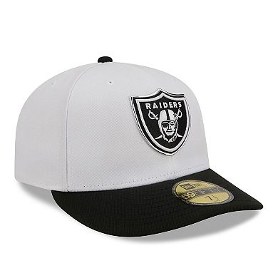 Men's New Era White/Black Las Vegas Raiders 2026 NFL Draft Pre-Curved 59FIFTY Fitted Hat