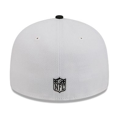Men's New Era White/Black Las Vegas Raiders 2026 NFL Draft Pre-Curved 59FIFTY Fitted Hat