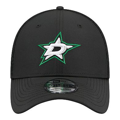 Men's New Era Black Dallas Stars Logo 39THIRTY Flex Hat