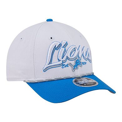 Men's New Era White Detroit Lions Team Loyal A-Frame 9FORTY Adjustable Hat