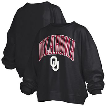 Women's Pressbox Black Oklahoma Sooners Plus Size Nelson Janise Sweatshirt