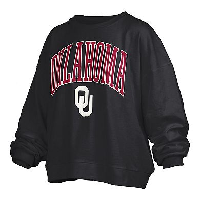 Women's Pressbox Black Oklahoma Sooners Plus Size Nelson Janise Sweatshirt