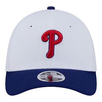 Youth New Era White/Red Philadelphia Phillies Baseball 39THIRTY M-Crown Flex Hat
