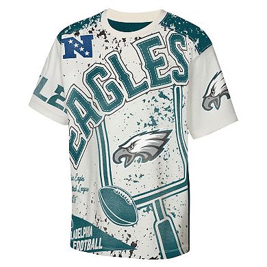 Youth Outerstuff Cream Philadelphia Eagles Top Player T-Shirt