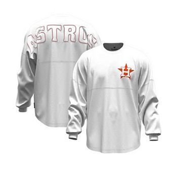 Women's Fanatics White Houston Astros Baseball Stitch Spirit Jersey Long Sleeve T-Shirt