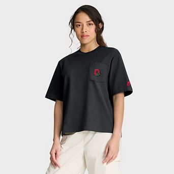 Women's Nike Black Ohio State Buckeyes Legacy Pocket Boxy T-Shirt