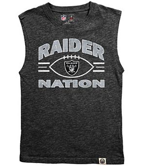 Youth Wes & Willy Black Las Vegas Raiders Muscle Tank Top