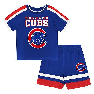 Preschool Outerstuff Royal Chicago Cubs Ground Ball T-Shirt & Shorts Set