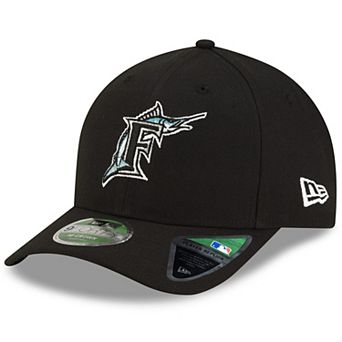 Men's New Era Black Florida Marlins Player Replica 9FORTY M-Crown Adjustable Hat