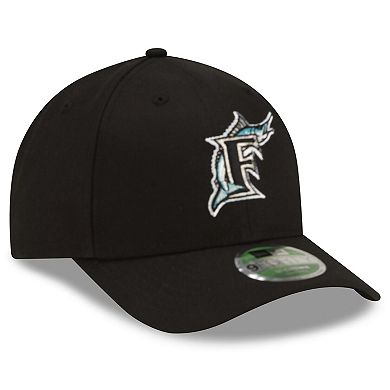 Men's New Era Black Florida Marlins Player Replica 9FORTY M-Crown Adjustable Hat