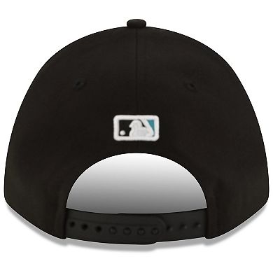 Men's New Era Black Florida Marlins Player Replica 9FORTY M-Crown Adjustable Hat
