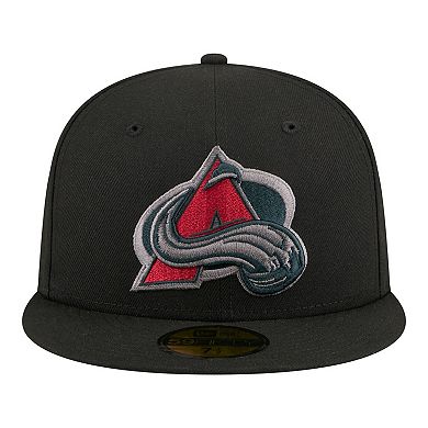 Men's New Era Black Colorado Avalanche Color Pop 59FIFTY Fitted Hat